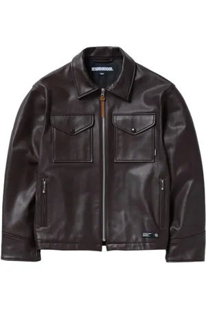 NEIGHBORHOOD Patch pocket leather jacket