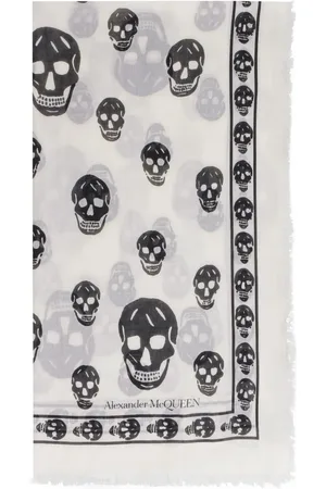 Alexander McQueen Fringed skull-print scarf