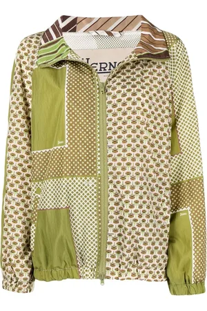HERNO Mix-print zip-up jacket