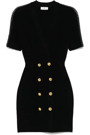 Elisabetta Franchi Tulle-panel knitted mini dress