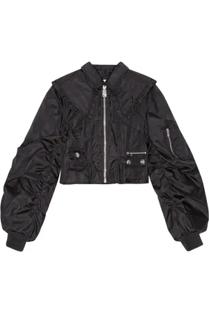 Ganni Ruffle-collar bomber jacket