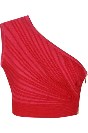 Balmain One-shoulder ruched top