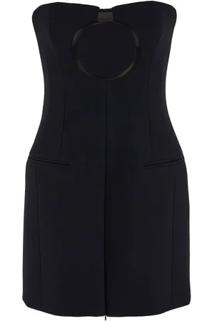 Salvatore Ferragamo Circle-print strapless fitted top