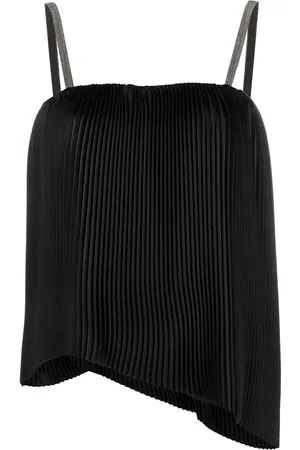 Fabiana Filippi Pleated metallic-trim vest top