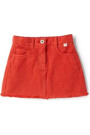 Il gufo Logo tag denim skirt