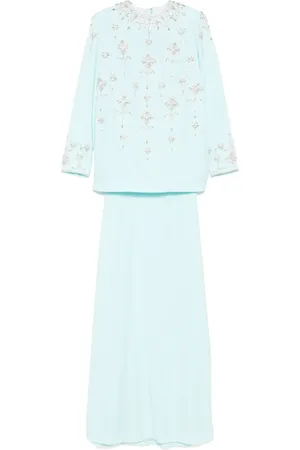Dina Melwani Crystal-embellished top and skirt set