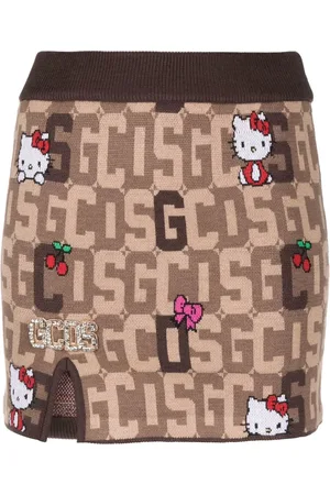 GCDS X Hello Kitty monogram knitted skirt