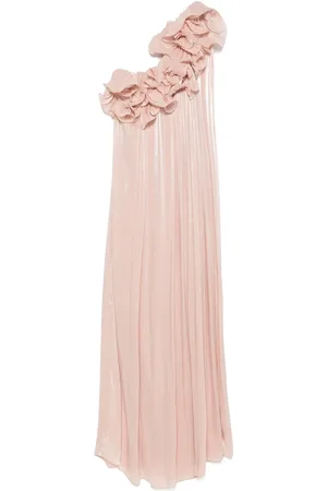 Costarellos Lurex georgette maxi dress