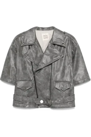 DOUUOD KIDS Faux-leather biker jacket