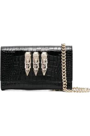 Philipp Plein Crocodile-embossed crossbody clutch bag