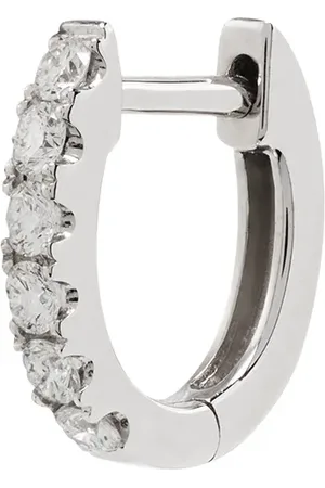 Roxanne First 14kt white gold and diamond hoop earring