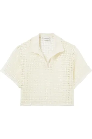 Claudie Pierlot Crochet-knit polo shirt