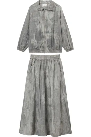B+AB Distress-finish skirt