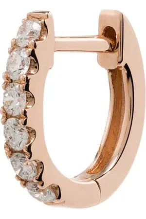 Roxanne First 14kt rose gold huggie hoop earring