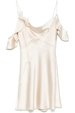 Self-Portrait Flower satin mini dress