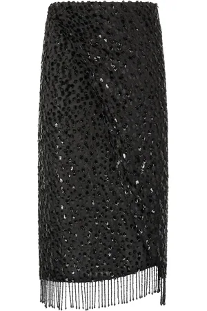 Roberto Cavalli Fringe-detail sequined skirt