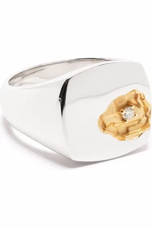 TOM WOOD 14K gold large mined diamond diamond ring