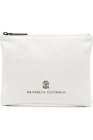 Brunello Cucinelli Logo-embroidered clutch bag