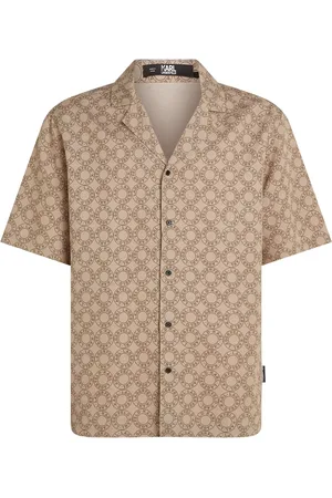 Karl Lagerfeld Circle-logo bowling shirt