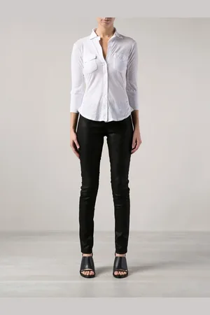 James Perse Sheer slub panel shirt