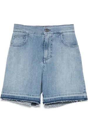 Golden Goose Logo-embroidered denim shorts