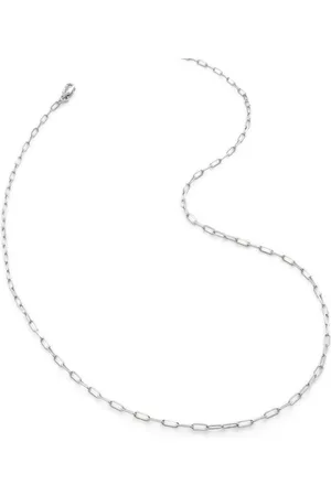 Monica Vinader 14kt white gold paperclip chain necklace