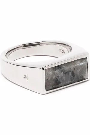 TOM WOOD Larvikite-detail signet ring