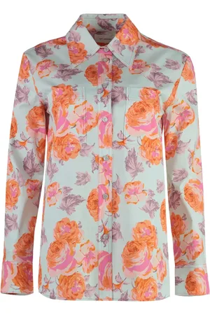 ST. JOHN Floral-print cotton shirt