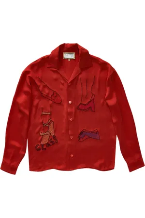 Glass Cypress Foot On silk shirt