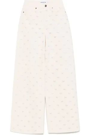 Self-Portrait Bow-embellished jeans