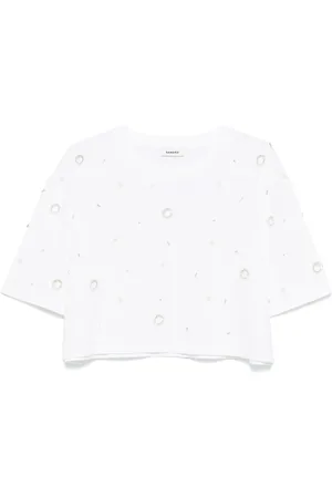 Sandro Pearl-detail T-shirt