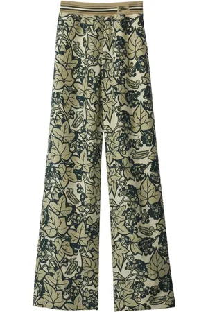 Burberry Graphic-print silk trousers