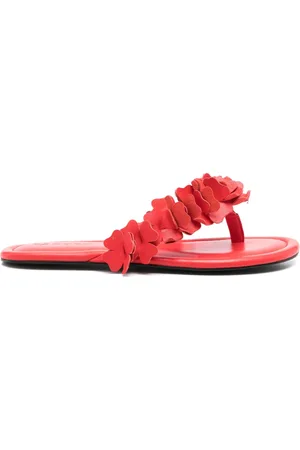 Sandro Floral-appliqué flip flops