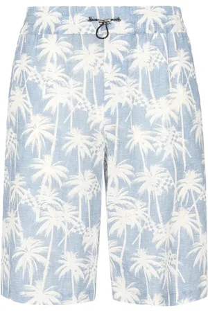 Philipp Plein Kid Fit Chambray-print shorts