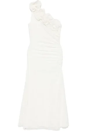 NISSA Floral-appliqué midi dress