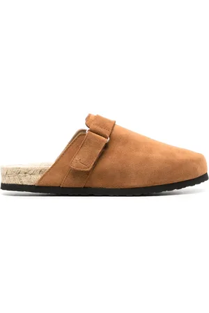 MANEBI Hamptons leather flat mules