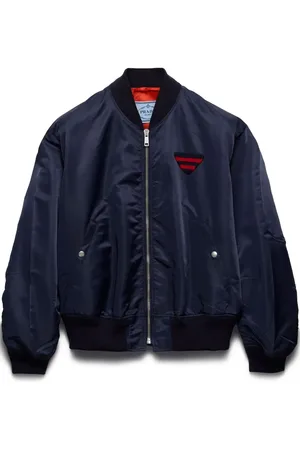 Prada Logo patch bomber jacket