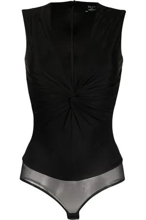 VERSACE Knotted V-neck bodysuit
