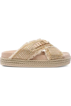 Mou Fringed cross-strap sandals