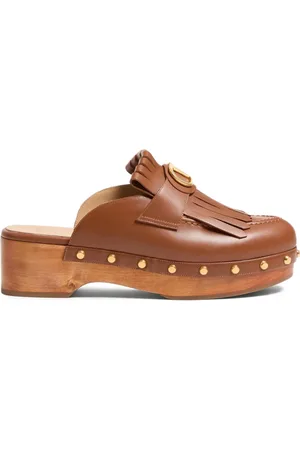 VALENTINO GARAVANI 45mm VLogo Signature fringed clogs