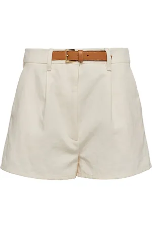 Prada Belted cotton-blend shorts