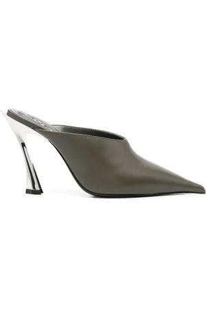 MUGLER 95mm suede mules