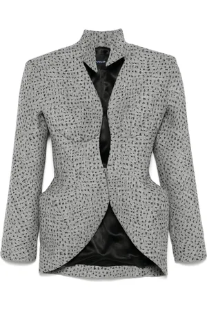 MUGLER Dotted spiky-neckline jacket