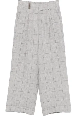 PESERICO SIGN Prince of Wales-check linen trousers