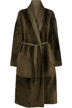 YVES SALOMON Belted leather coat