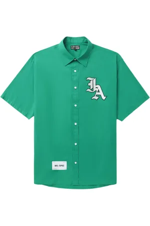 Izzue Logo-appliqué buttoned-up shirt