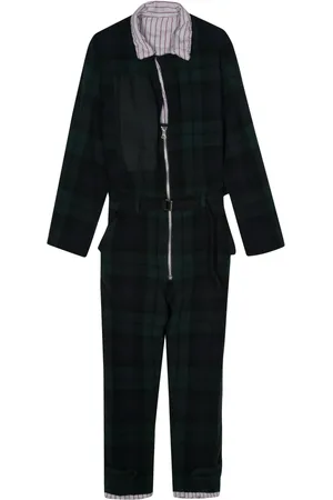 SACAI Checked flannel jumpsuit