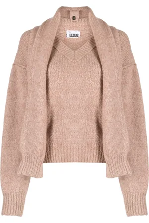 Izzue Scarf-detail cropped jumper
