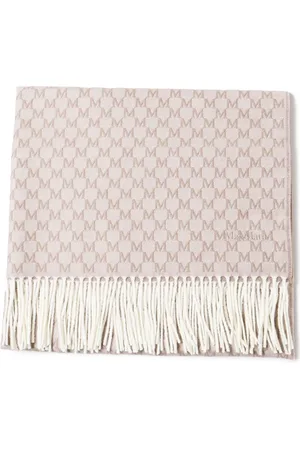 Max Mara Embroidered-monogram wool scarf