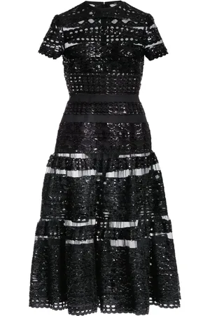 Elie saab Tulle embroidered midi dress